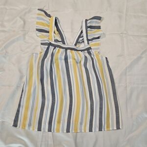 Striped Ruffle Sleeve Top